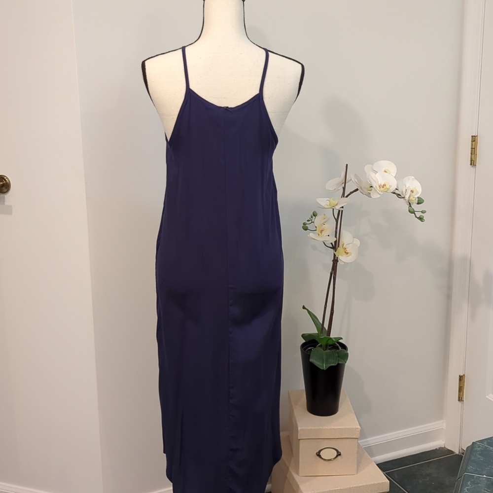 NWT - Blue Women's Cami Maxi Dress Sleeveless V Neck Solid Dress - Picture 10 of 13